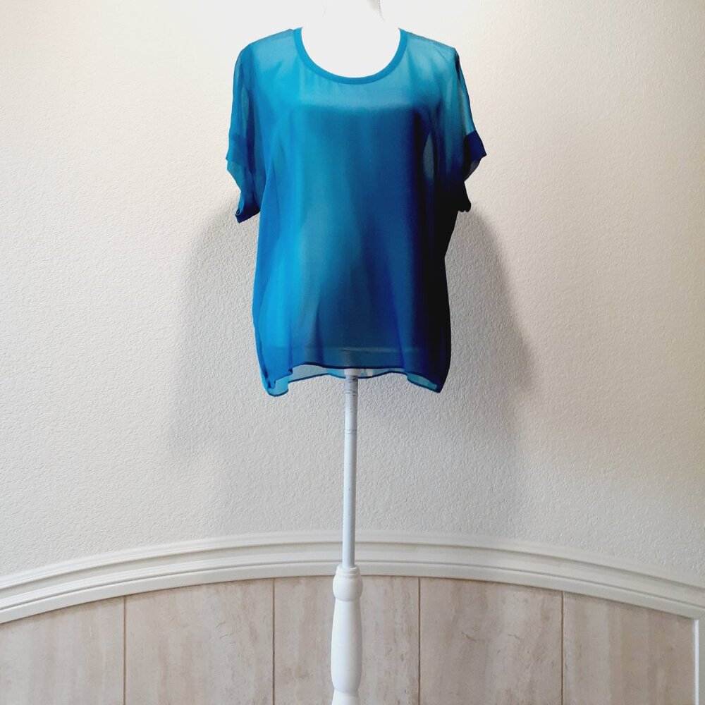 Eileen Fisher Sheer Ombre Blouse